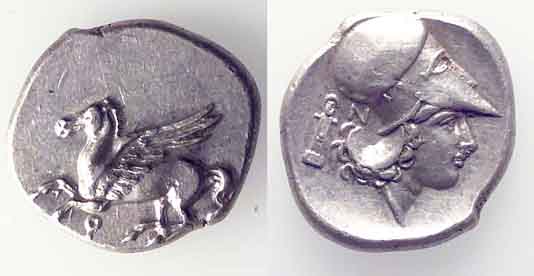 Coins from city state Qudze or Gorindze (Corinth)