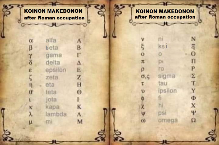 alphabet KOINON MAKEDONON for the needs of the Patriarchate of Constantinople